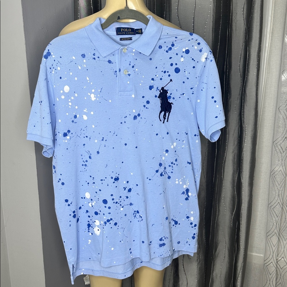Ralph Lauren Men’s Sz M  Light Blue Custom Slim Fit Polo
